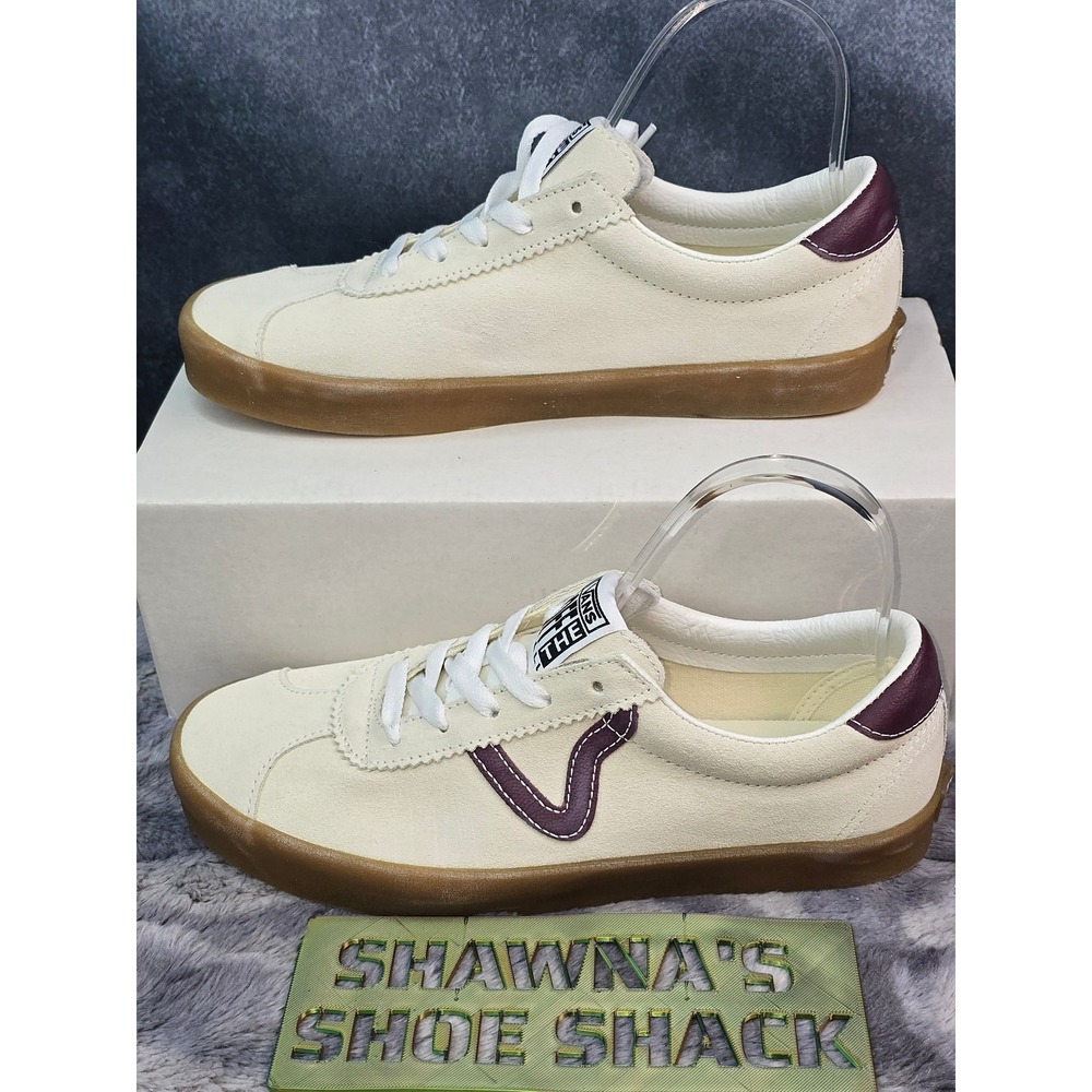 NEW Vans Sport Low in Marshmallow / Port Royale Suede Gum Sole Sneakers Women 9